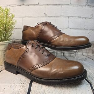 FLORSHEIM MENS BROWN LEATHER OXFORD DRESS SHOE LACE UP SIZE 11